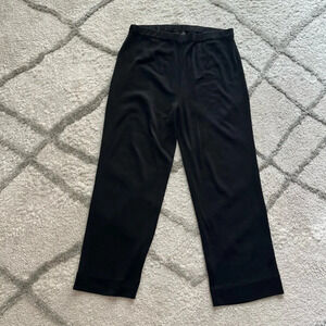 Ming Wang pull on black pants wide leg high waisted large petite